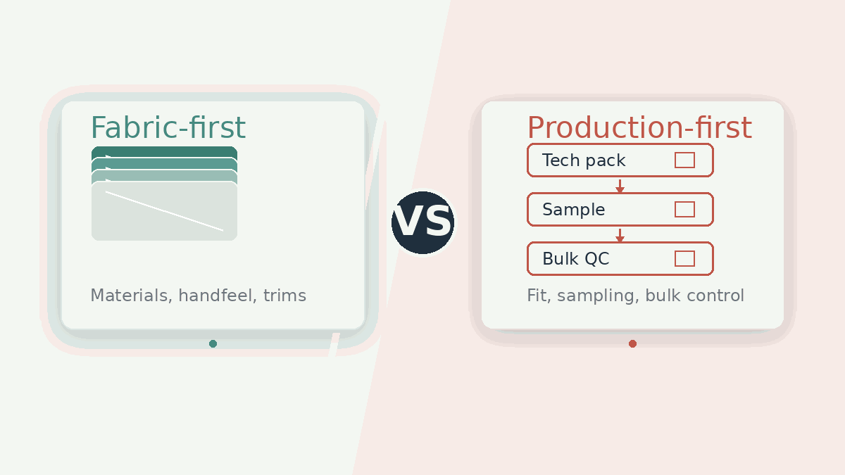 Fabric-first and production-first apparel sourcing routes compared