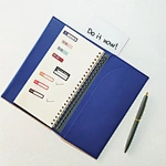 Planificateur à reliure spirale avec couverture en cuir PU coloré