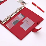 Multi Pocket Zipper Folder Business Portfolio Planner A5 6 Hole Ring Binder Notebook