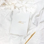 White Embossed Rose Hardcover Notebook