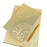 Gold PU Leather Hardcover Notebook