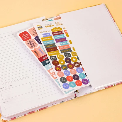 Agenda quotidien à imprimé floral