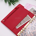 Multi Pocket Zipper Folder Business Portfolio Planner A5 6 Hole Ring Binder Notebook