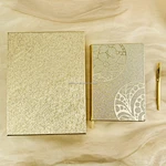 Luxuriöses A5-Notizbuch mit goldenem PU-Ledereinband