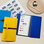 Planificateur à reliure spirale avec couverture en cuir PU coloré