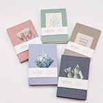 Linen Fabric Hardcover Grid Notebook