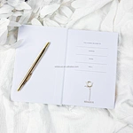 White Embossed Rose Hardcover Notebook
