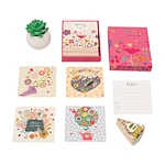 Gift Set Wood Display Stand Square Memo Cards Rigid Gift