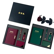 NotebookJournal Metal Ballpoint Pen Keychain Card HolderCustom Logo Business Gift Set