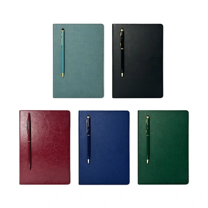 Carnet de notes personnalisé en cuir PU avec couverture rigide, ensemble cadeau avec stylo magnétique