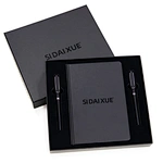 Organizer PU Leather Dairy Hardcover Planner Black Card Paper Notebook Gift Set