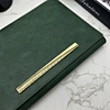 Carnet de notes rechargeable à 6 anneaux en cuir PU vert foncé