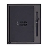 Ensembles de stylos pour carnet de notes en papier noir d'affaires de luxe, Logo personnalisé, coffret cadeau d'entreprise, planificateur, feuilles noires