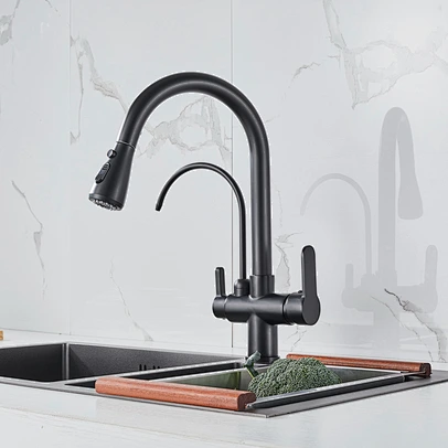 ROVATE 304 Stainless Steel Pull Out Water Filter Faucet