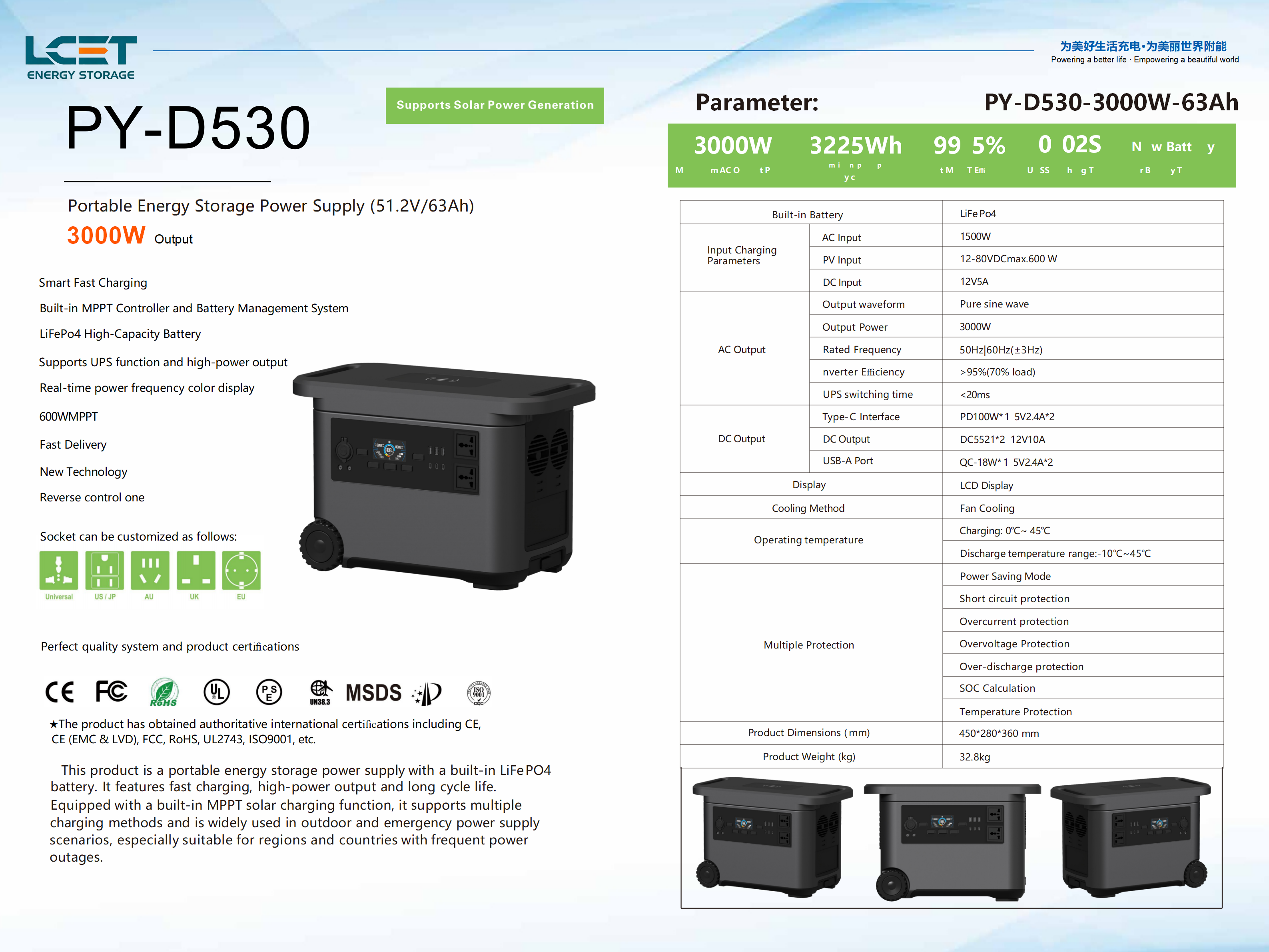 Portable Power Station 3000W