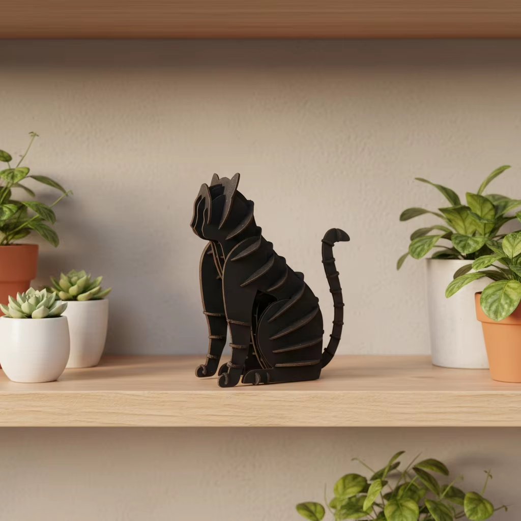 3D Cat Puzzle, Blak Cat Puzzle, Cardboard Cat Puzzle, DIY Pet Model, Pet Animal Puzzle, Creative Cat Model,Wholesale 3D Puzzle, OEM Cardboard Puzzle, Eco-friendly DIY Kit, No Glue Puzzle Model, Desk Decor Cat, Custom Logo Puzzle, Bulk Pet Animal Toy
