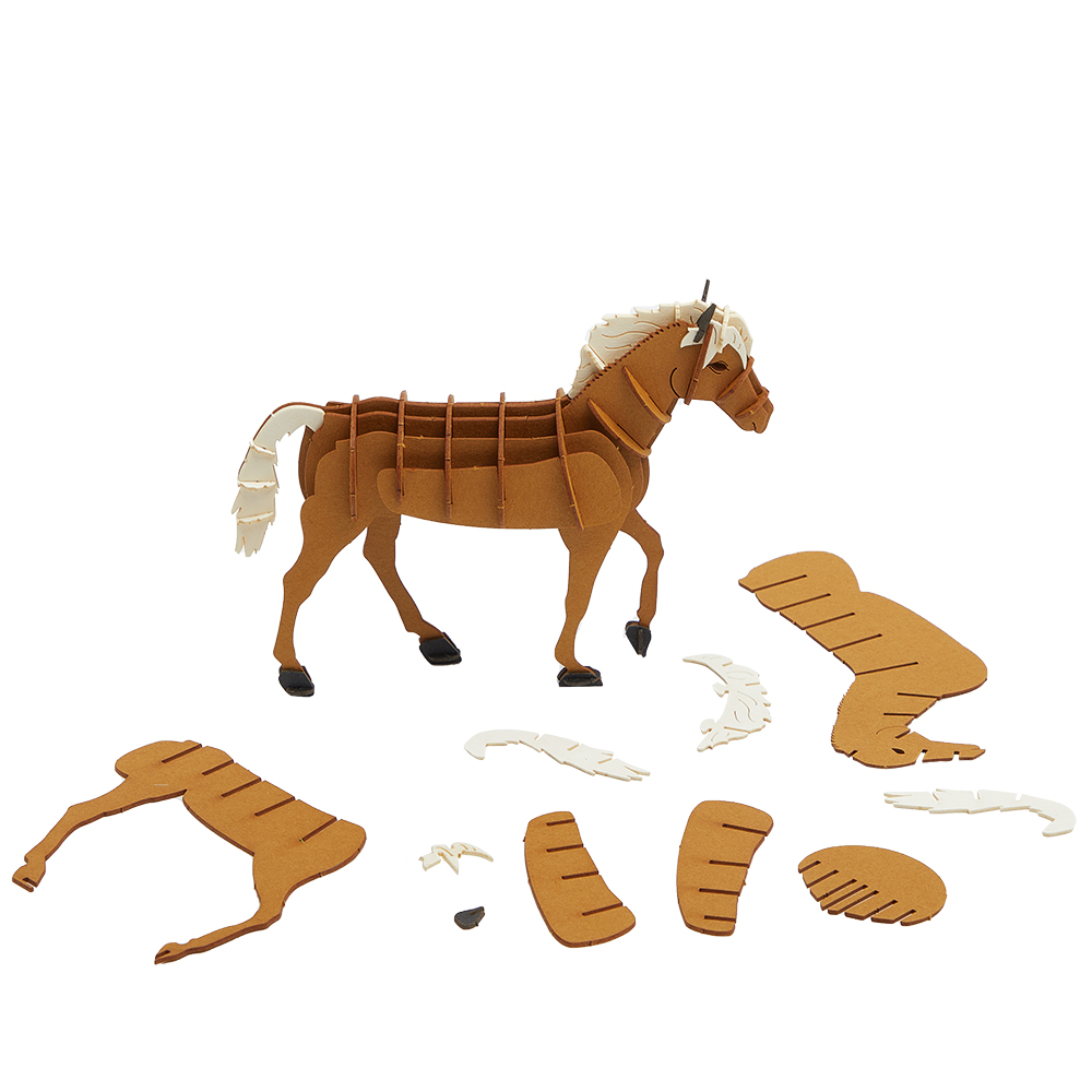 3D Horse Cardboard Construction Kit – DIY Puzzle Model for Ages 6+