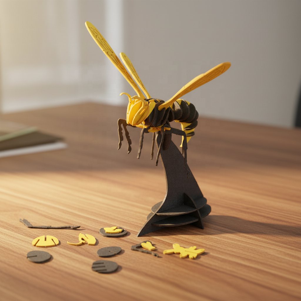 3D Hornet Cardboard Puzzle Model, DIY Wasp Kit for Adults, Insect Lover Gift DIY Craft Kit, Nature Enthusiast Gift, Desktop Hornet Model, No Glue Cardboard Insect Puzzle, Eco-friendly Hornet Craft Kit, 3D Insect Puzzle for Desk Decor, Birthday Gift for Insect Lover, Christmas Gift for Nature Lover, Handmade Hornet Decor Gift, Small 3D Hornet Puzzle for Shelf, DIY Model Building Kit for Beginners, Educational Cardboard Insect Puzzle, Relaxing DIY Craft Project for Adults, Hornet Figurine DIY Kit, 3D Puzzle for Stationery Gift Toys Shop, Wholesale Hornet Craft Kit for Retail