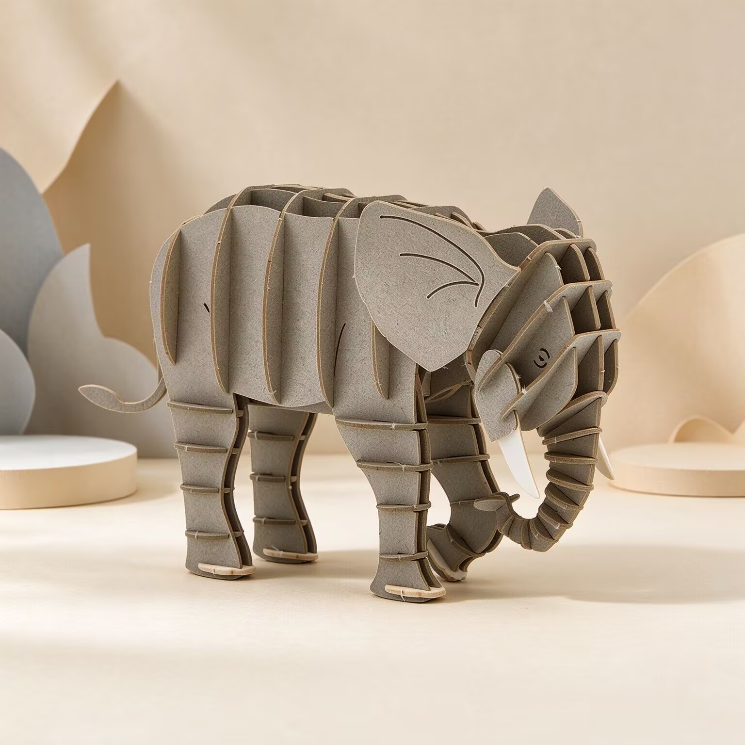 3D Paper Puzzle African Elephant – DIY Animal Model, Educational Toy & Creative Gift