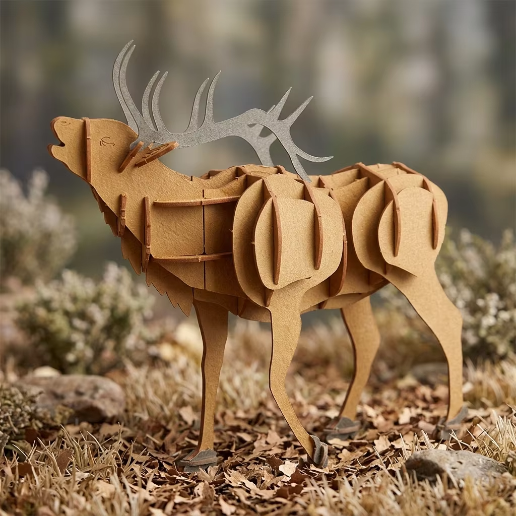 CUPUZ Red Deer 3D Paper Model Kit, lifelike wild red deer wildlife souvenir DIY paper puzzle