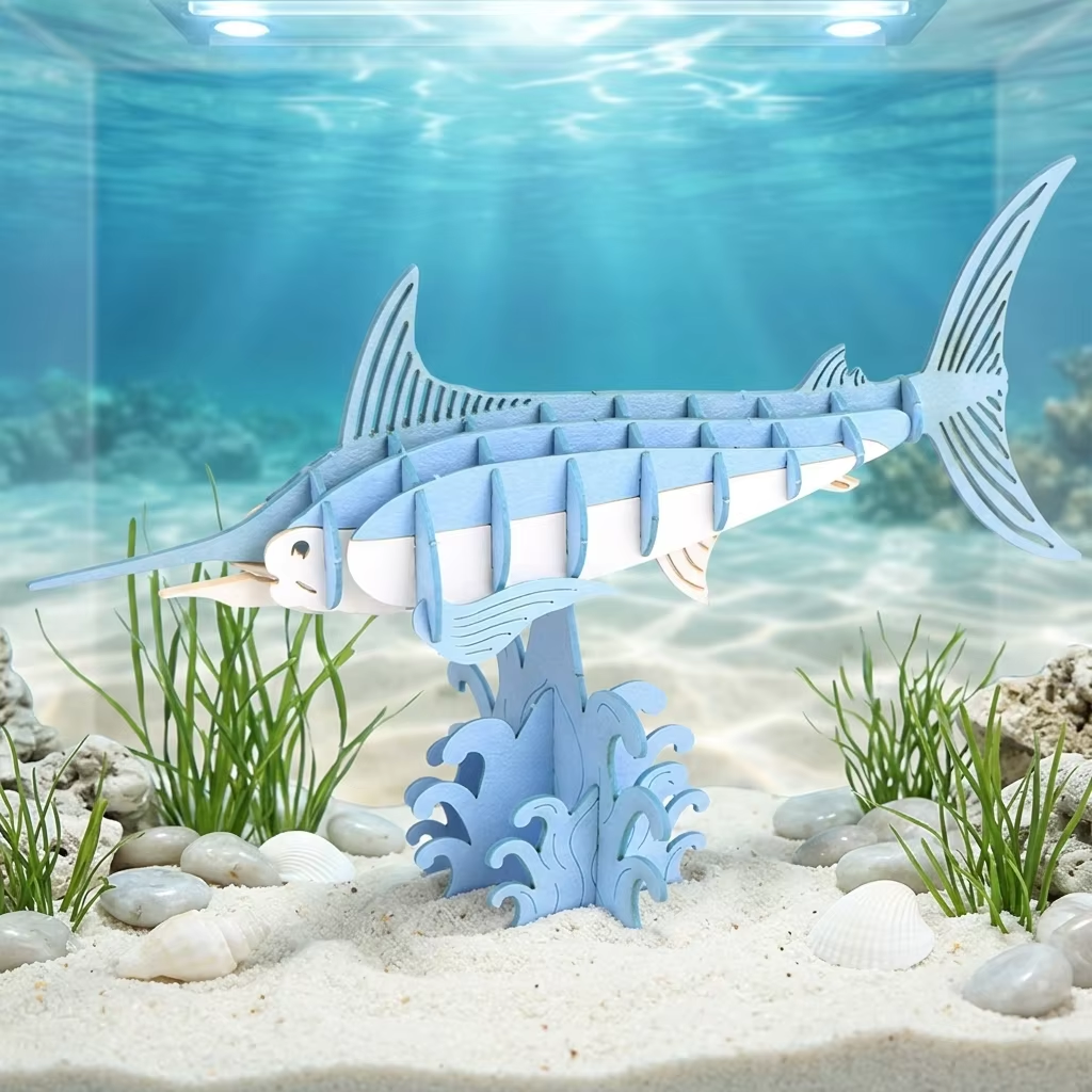 CUPUZ Swordfish 3D paper puzzle, DIY assembled marine animal paper model