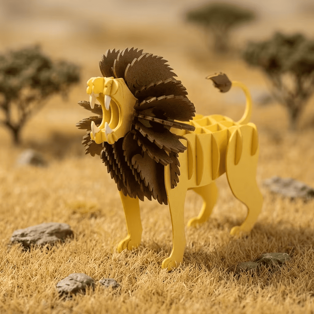 CUPUZ 3D Paper Puzzle Lion Wild animal model kit educational toy gift for age 6+