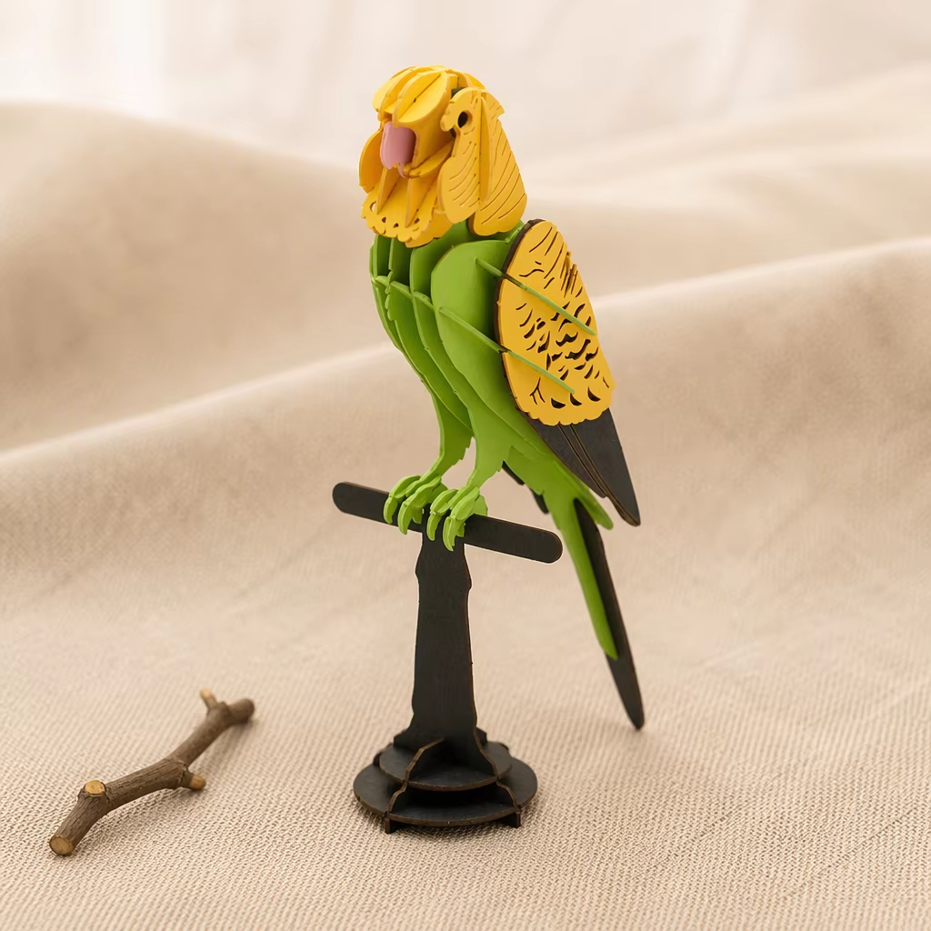 CUPUZ Budgie Parrot 3D Paper Model Kit, realistic Budgie pet bird souvenir DIY paper puzzle