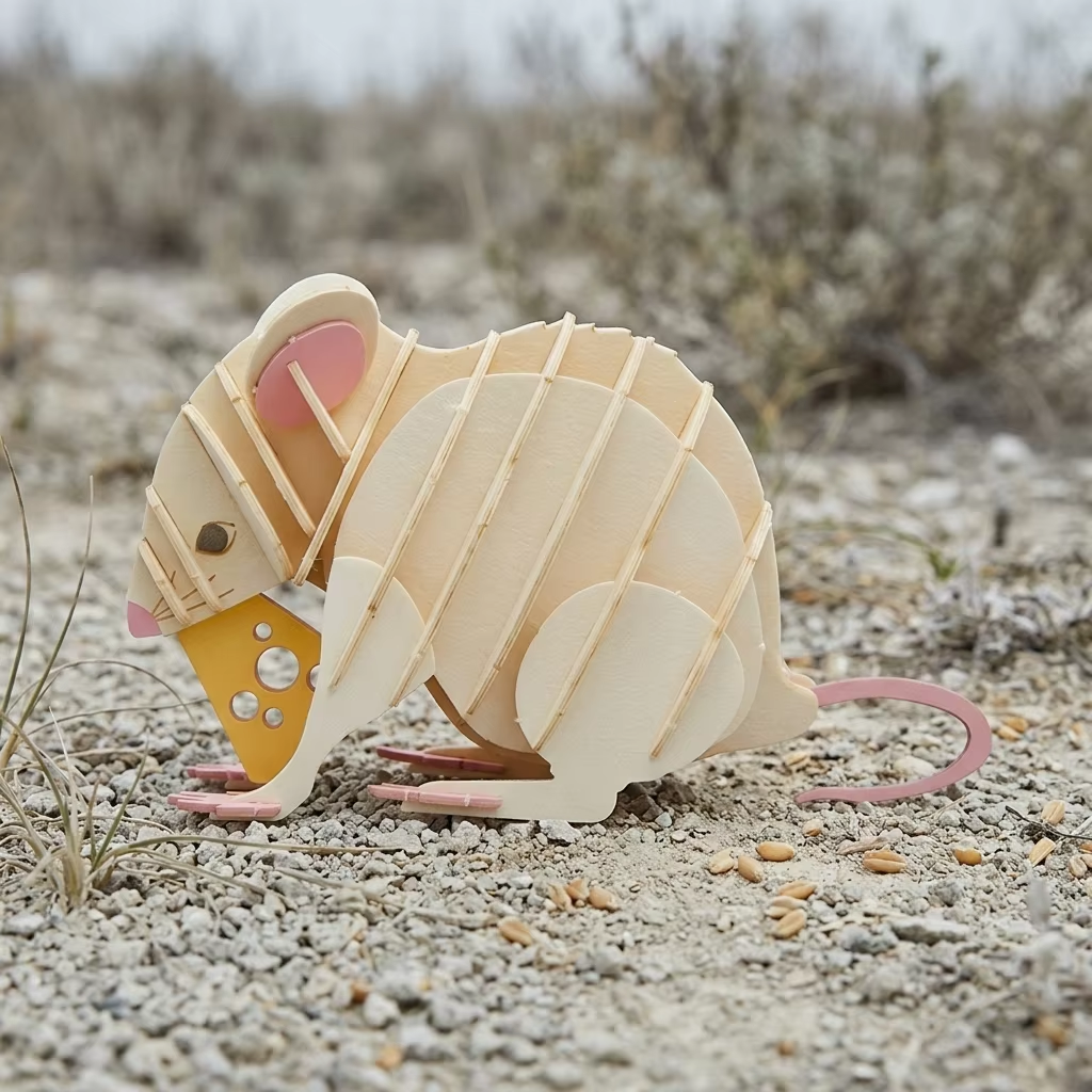CUPUZ Mouse 3D paper puzzle, DIY assembled small animal paper model