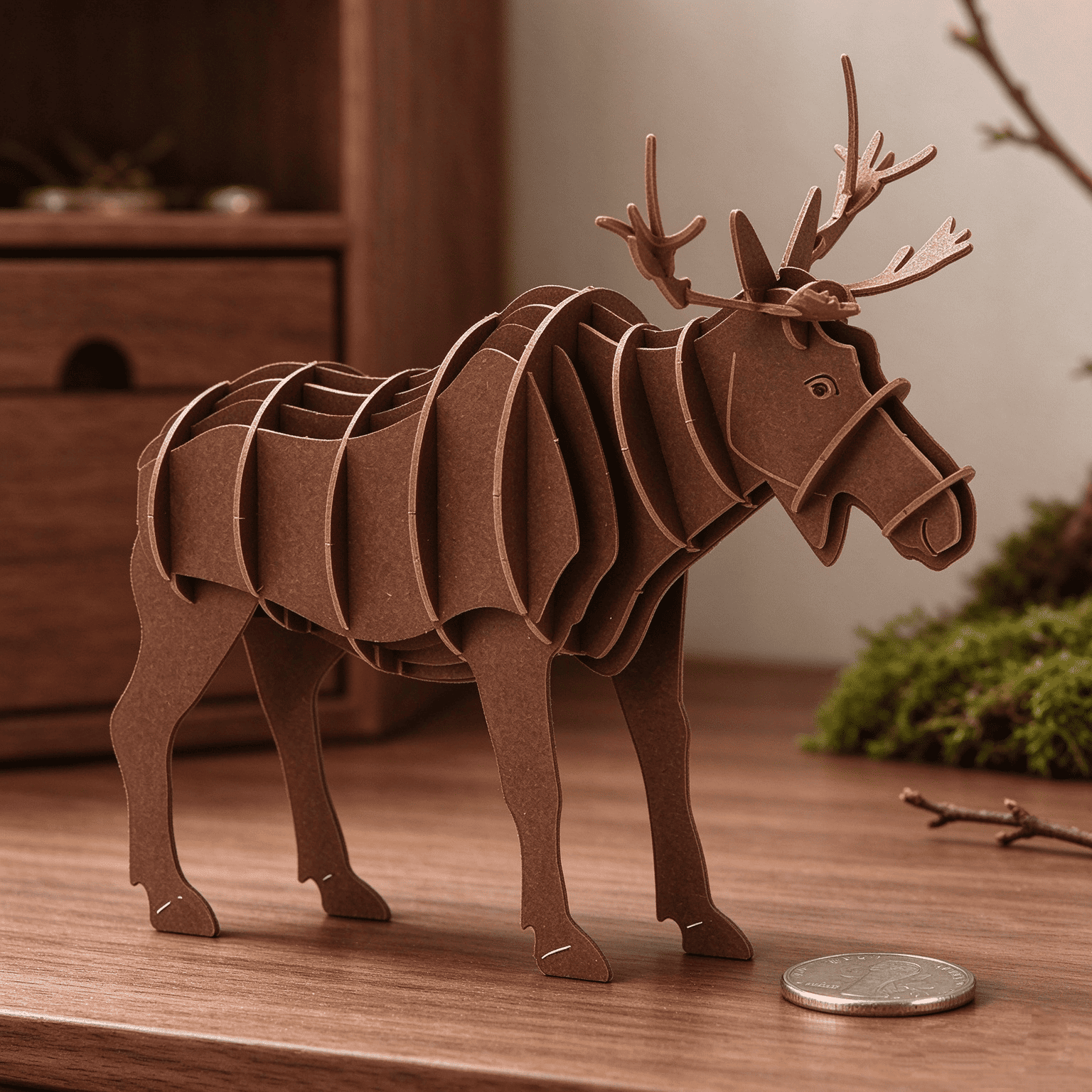 3D Paper Moose Puzzle CUPUZ 3D Paper Moose Puzzle – DIY Animal Model and Paper Craft Kit