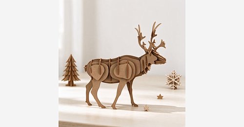 3D Paper Puzzle Reindeer | DIY Paper Model – CUPUZ