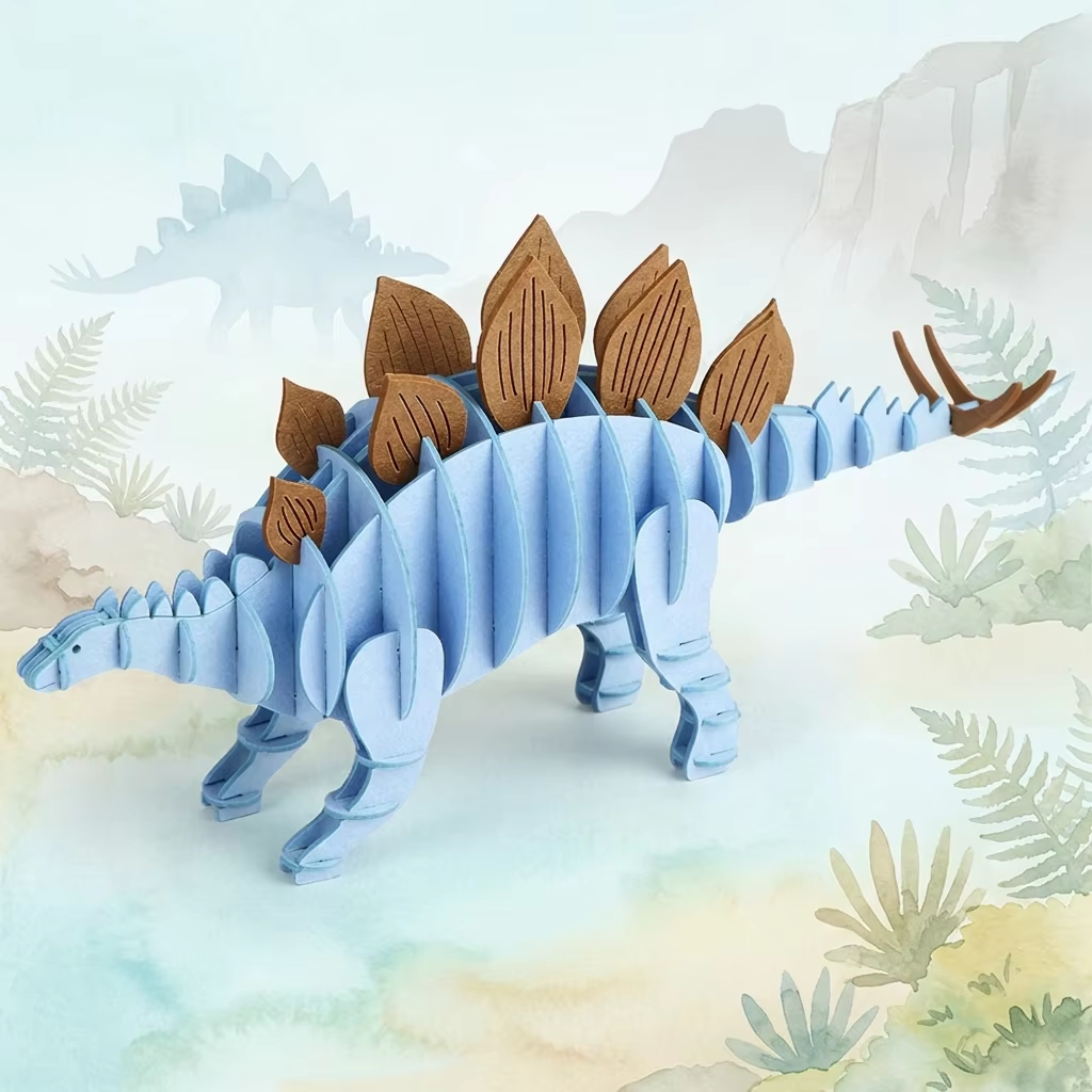 CUPUZ 3D Paper Puzzle Stegosaurus dinosaur model kit gift for age 6+