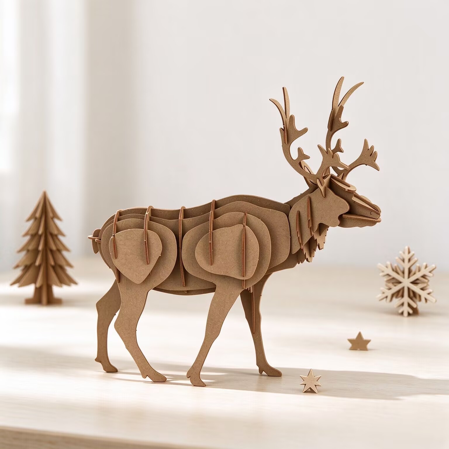 CUPUZ 3D Paper Puzzle Reindeer – DIY Animal Model