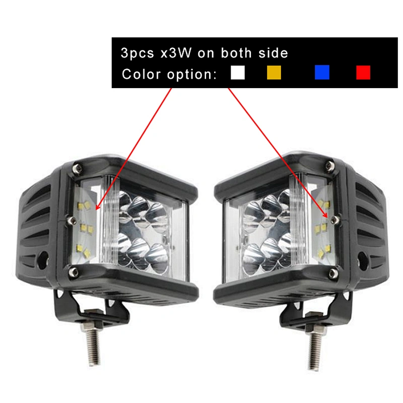 side shooter led 36W 3 inch Dual color LED Driving Light