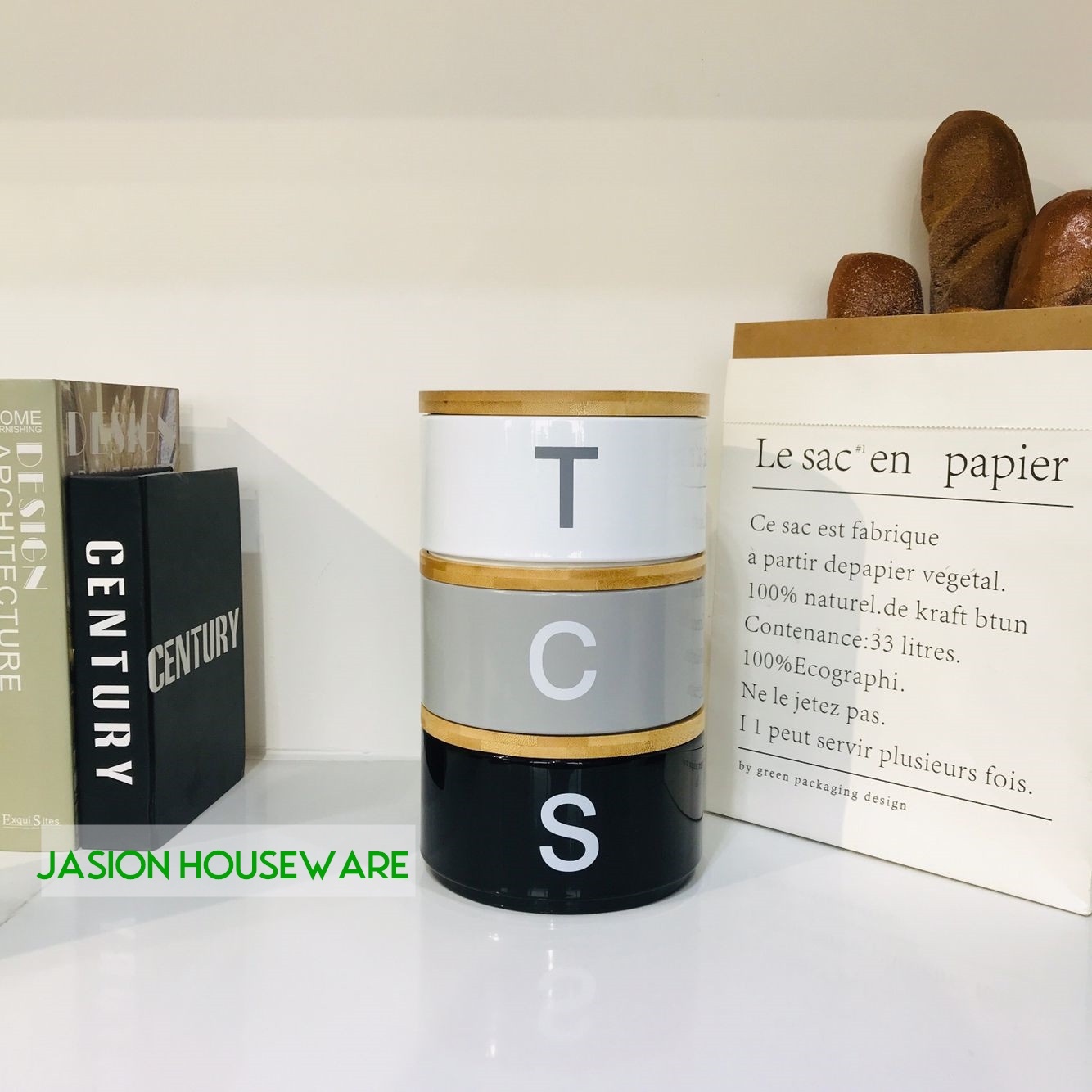 stackable tea coffee sugar