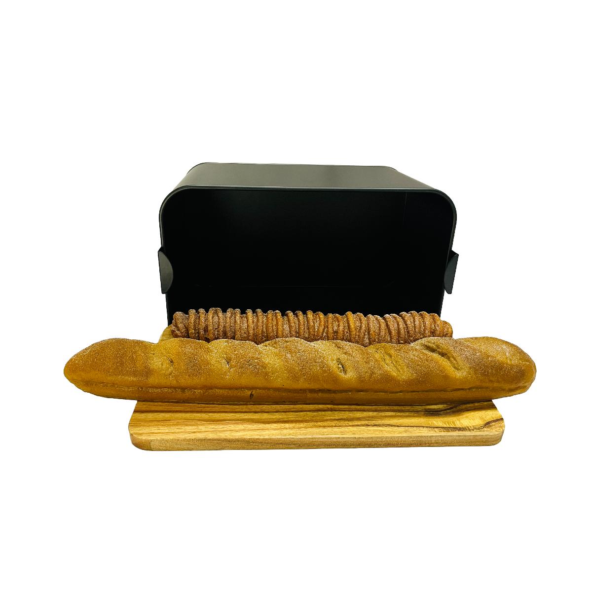 bread bin with wooden lid
