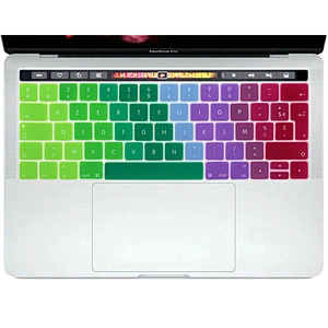 Rainbow French silicone Keyboard skin laptop keyboard cover Laptop skin for MacBook Pro 13 15 Touch Bar EU