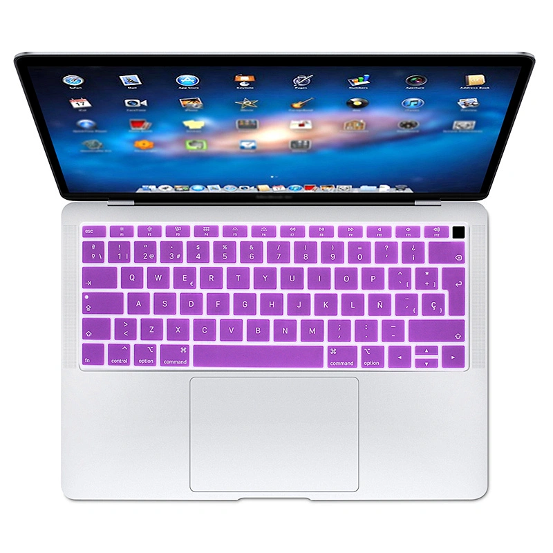 Spanish Language European Layout Keyboard Skin custom silicone keyboard cover for macbook ari 13 2018 A1932