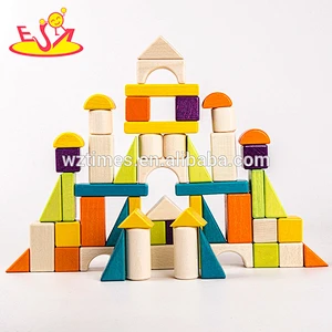 2018 Wholesale preschool wooden kids building blocks construction toys W13A131