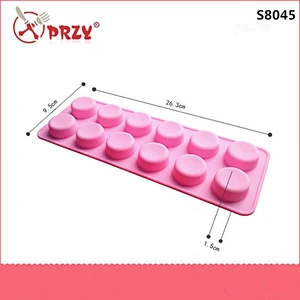 12 Cavity Anti-high temperture circle Cake chocolate Pan mould silicone ice molds Silicone round Cake Mold