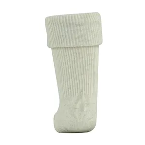 100% Full Colored Cotton Children Baby Knee High Turn Over Socks