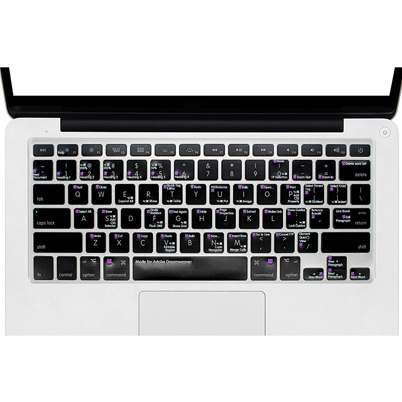 Waterproof Ado be Dreamweaver Shortcut Backlight TPU Keyboard Skin Cover custom skin for macbook pro retina display