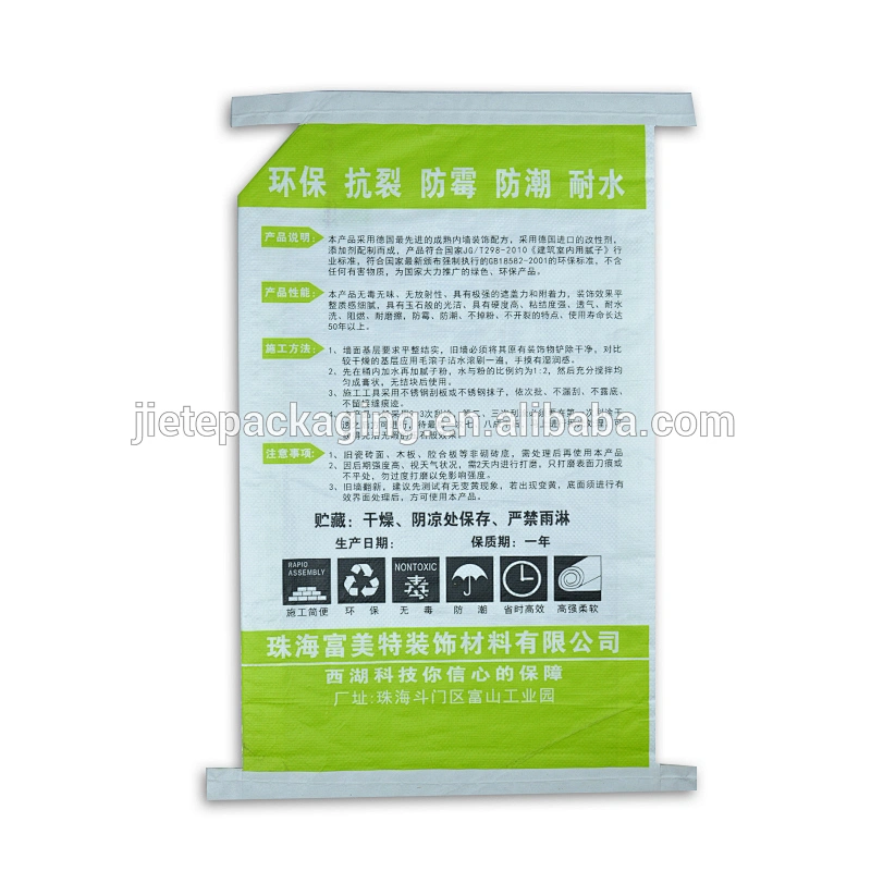 25kg customized white plastic bopp laminated pp woven gypsum powder bag for cement,mortar,tile adhesive and wall putty powder