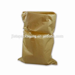 yellow color pp woven bag for cattle, pig, horse feed