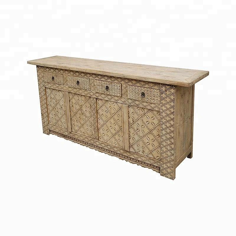 chinese antique reproduction natural wood oriental buffet living room furniture