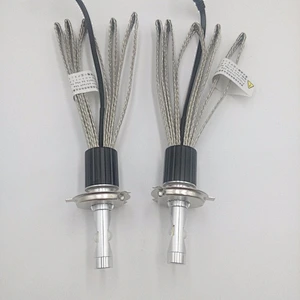 6v-48v DC all in one fanless L7 crees xhp70 H4 LED headlight ,4300k 6000k HB3 HB4 H7 H11 9005 h11 red copper belt lighting bulbs