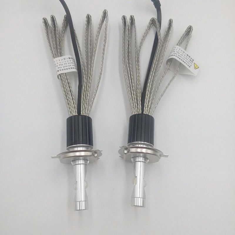 6v-48v DC all in one fanless L7 crees xhp70 H4 LED headlight ,4300k 6000k HB3 HB4 H7 H11 9005 h11 red copper belt lighting bulbs