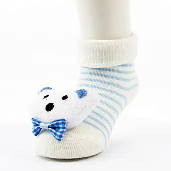 Oem Custom 3d cartoon pattern newborn cotton ankle socks non slip infant rubber sole toddler Socks baby cute kids