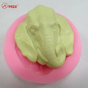 Cute Elephant head decoration mold Fondant Chocolate molds decorative Cake silicone mould