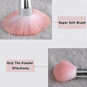 hot selling 8pcs pink premium makeup brushes set with holder kabuki foundation powder brush