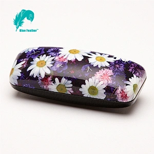 Customized Hard Glasses Case with Multicolor Floral Patterns for Ladies
